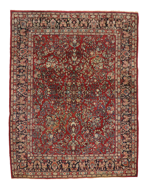 9 x 12 Antique Persian Sarouk Rug 76934