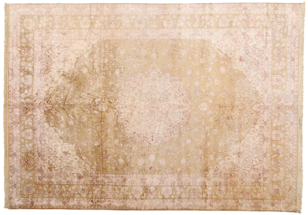 10 x 14 Vintage Turkish Silk Hereke Rug 76935