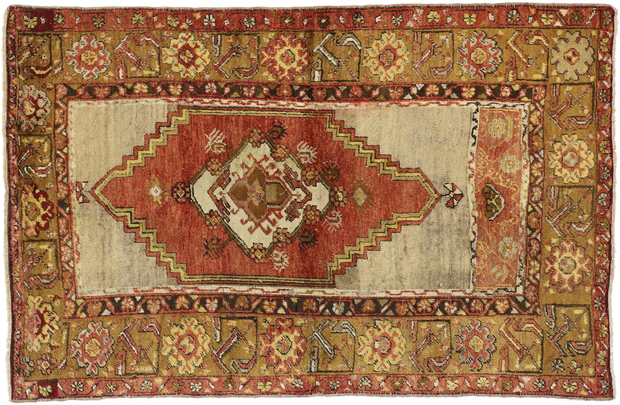 4 x 5 Vintage Turkish Oushak Rug 50640