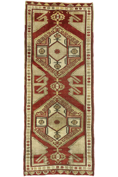 4 x 9 Vintage Turkish Oushak Rug Runner 52148