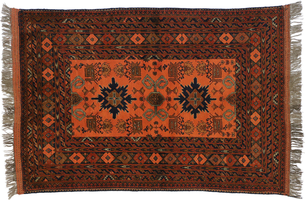 3 x 5 Vintage Afghan Rug 76990