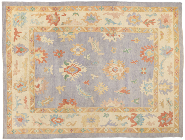 9 x 12 Colorful Oushak Rug Modern Turkish Lavender Carpet 52164