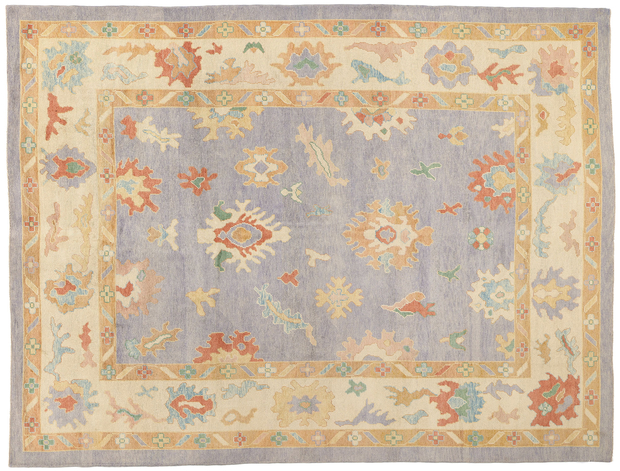 9 x 12 Colorful Oushak Rug Modern Turkish Lavender Carpet 52164