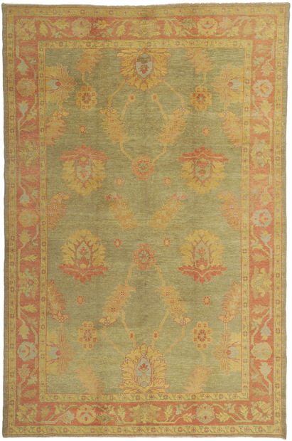 7 x 10 Modern Mediterranean Style Oushak Rug 50594