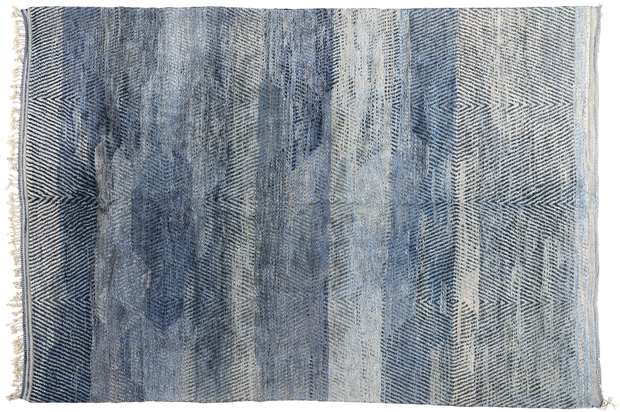 9 x 13 Modern Blue Beni Mrirt Moroccan Rug 20526