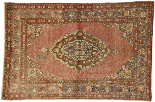 4 x 5 Vintage Turkish Oushak Rug 50656