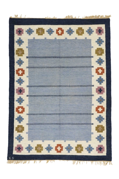 7 x 9 Ellen Stahlbrand Vintage Swedish Rollakan Rug 77035