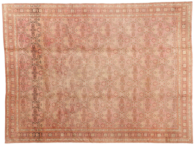 10 x 13 Vintage Pink Turkish Oushak Rug 52289