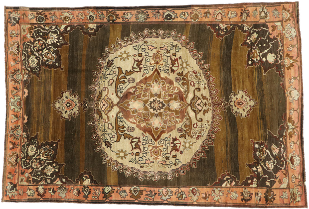 8 x 12 Vintage Brown Turkish Oushak Rug 52301