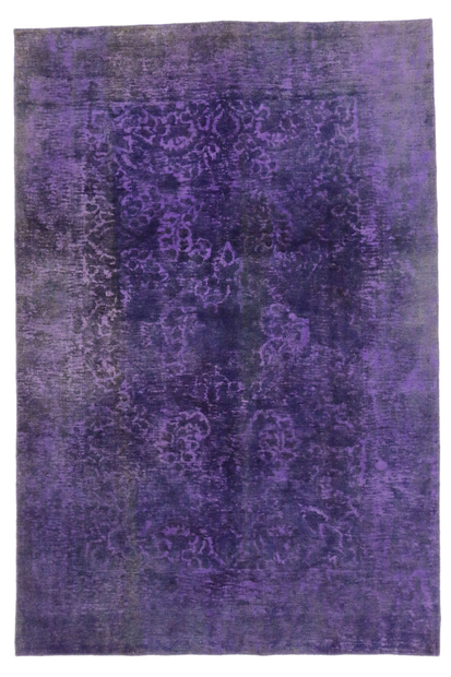 7 x 10 Vintage Turkish Purple Overdyed Rug 60600