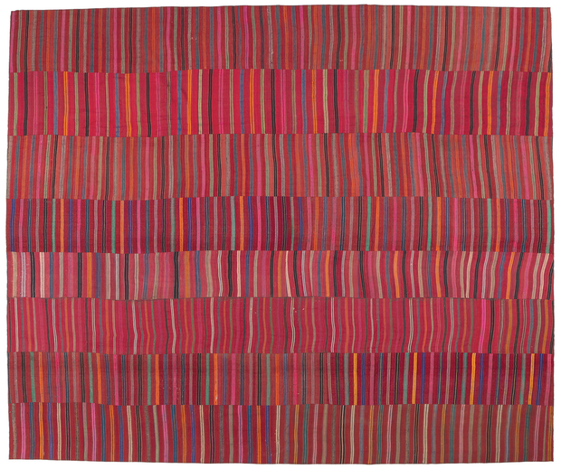 11 x 13 Large Striped Kilim Area Rug 60639