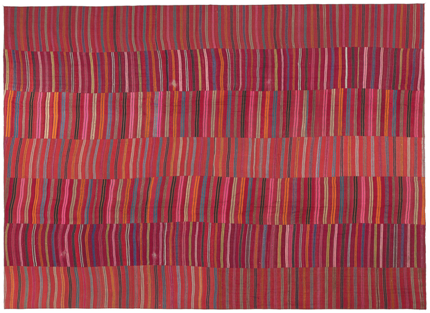 9 x 13 Rustic Striped Kilim Area Rug 60645