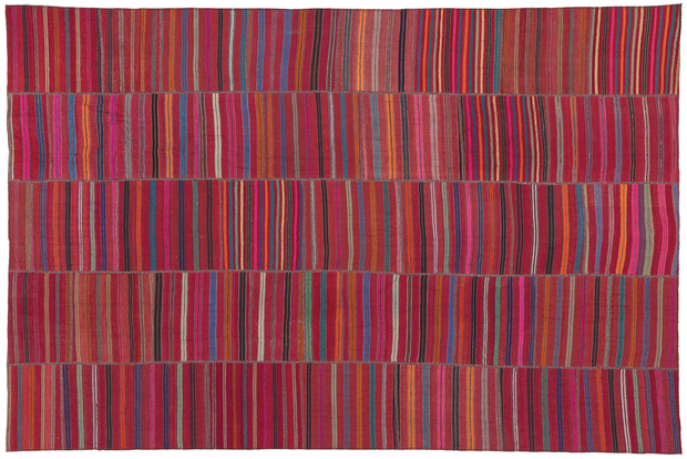 7 x 11 Modern Rustic Striped Kilim Rug 60648