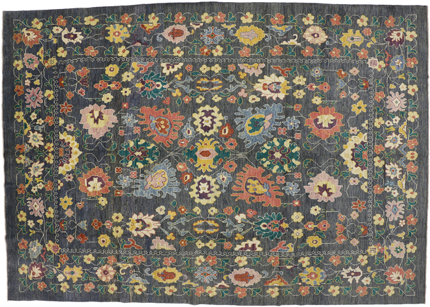 12 x 17 Large Colorful Oushak Rug 60656