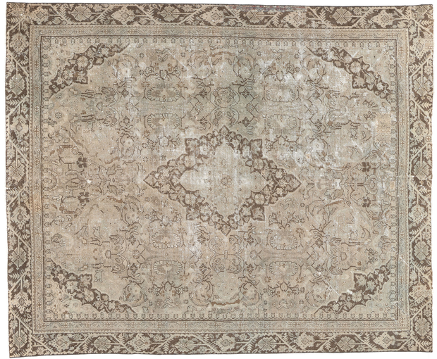 10 x 12 Antique-Worn Distressed Persian Mahal Rug 60666