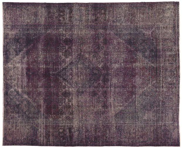 7 x  9 Vintage Turkish Purple Overdyed Rug 60685