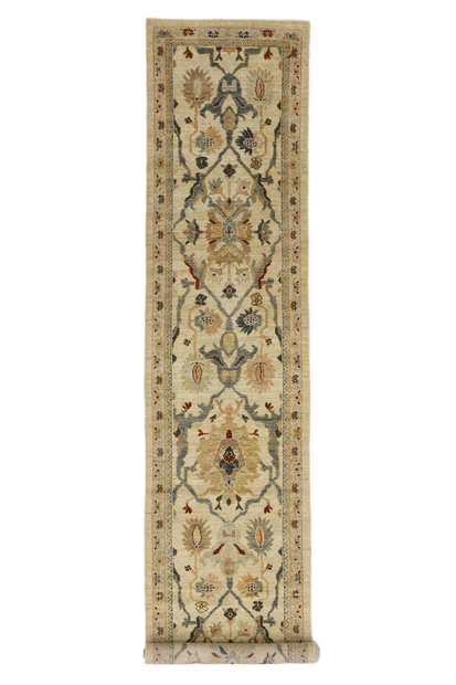 3 x 16 Modern Persian Sultanabad Rug Runner 60705