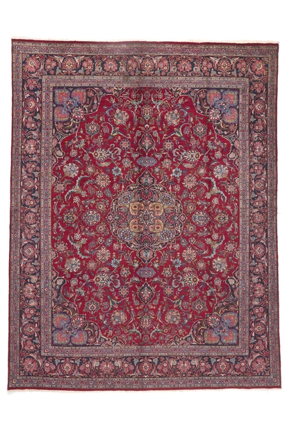 10 x 13 Vintage Persian Kashan Rug 60712