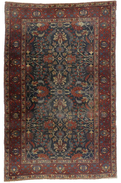 6 x 9 Antique-Worn Persian Tabriz Rug 77170