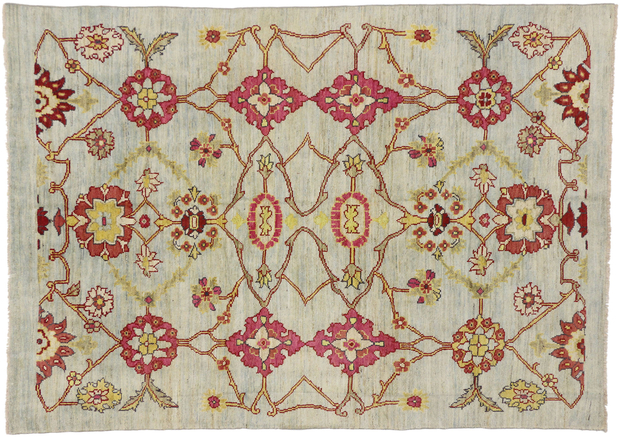 7 x 9 Colorful Oushak Rug 60757