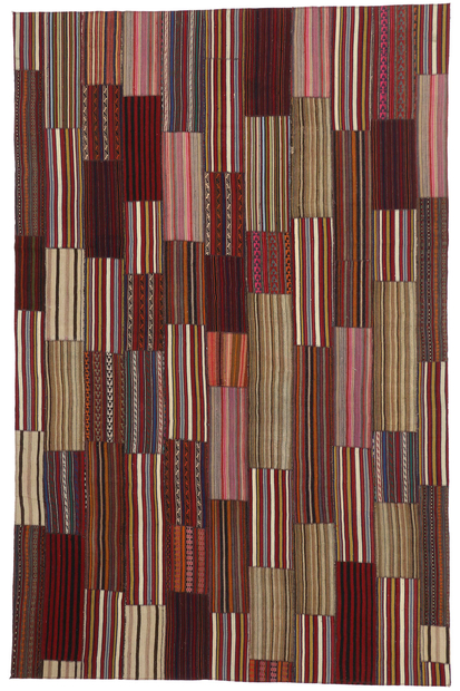 7 x 11 Vintage Turkish Striped Kilim Rug 60792