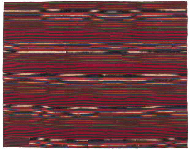 10 x 12 Vintage Turkish Striped Kilim Rug 60795