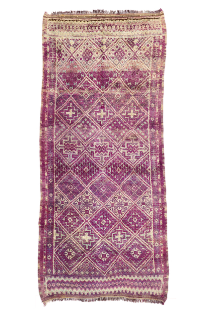 7 x 15 Vintage Purple Beni MGuild Moroccan Rug 20706