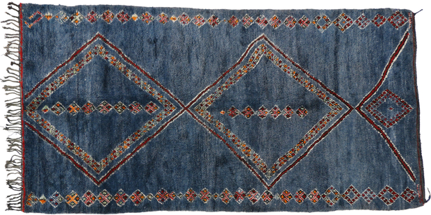 6 x 11 Vintage Blue Beni MGuild Moroccan Rug 20728