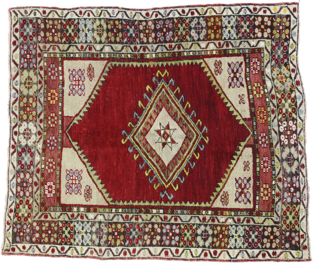 3 x 4 Vintage Turkish Oushak Rug 52321