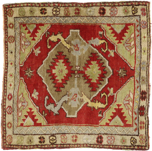 3 x 3 Vintage Oushak Rug 52323