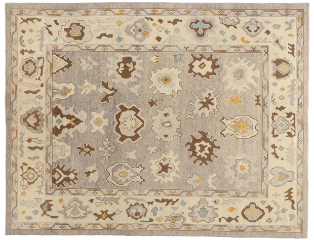 10 x 12 Modern Earth-Tone Turkish Oushak Rug 52360