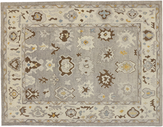 10 x 13 Neutral Earth-Tone Oushak Rug 52360