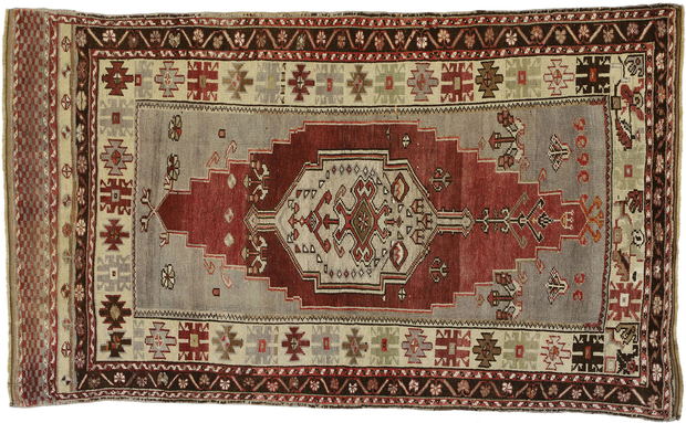 4 x 6 Vintage Turkish Oushak Rug 52384