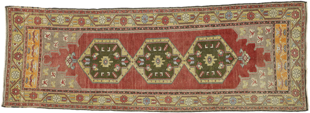 3 x 9 Vintage Turkish Oushak Rug 52390