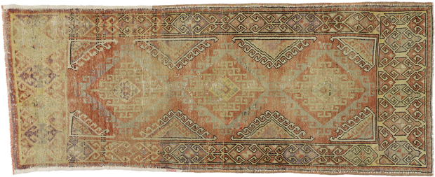 4 x 9 Vintage Turkish Oushak Rug 52410