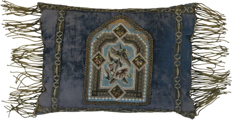 1 x 1 Antique Blue Italian Embroidered Pillow 77186