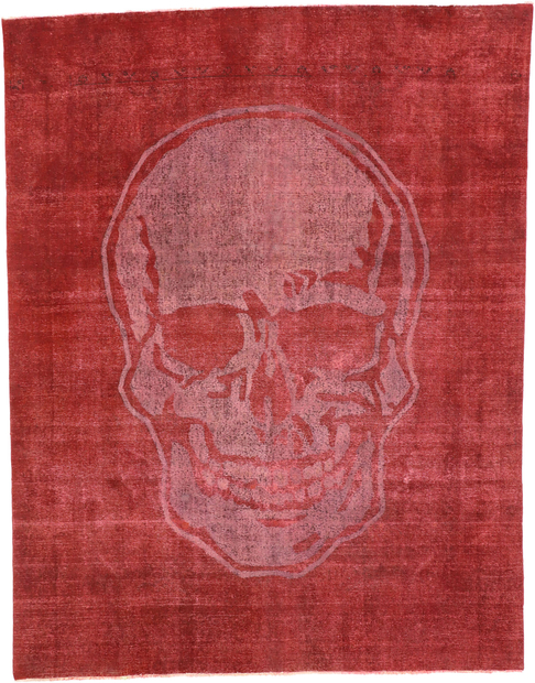 9 x 12 Vintage Overdyed Skull Rug 80458