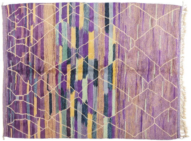 10 x 13 Modern Purple Beni Mrirt Moroccan Rug 20809