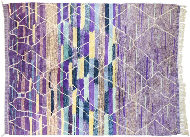 10 x 13 Modern Purple Beni Mrirt Moroccan Rug 20809