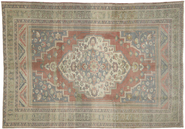 7 x 10 Vintage Turkish Oushak Rug 52436