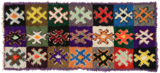 4 x 10 Vintage Moroccan Rag Rug 77356