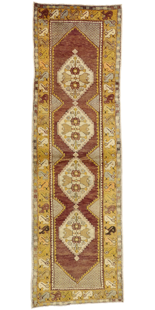 3 x 10 Vintage Turkish Oushak Rug Runner 50929
