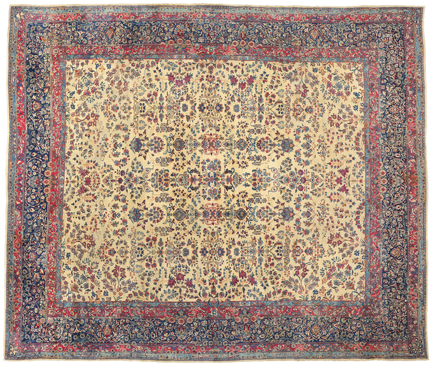 13 x 15 Antique Persian Floral Kerman Rug 77377