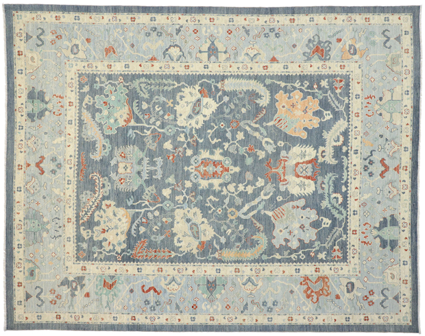 12 x 15 Colorful Blue Oushak Rug 80558