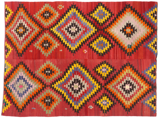 9 x 12 Vintage Turkish Tribal Kilim Rug 52729