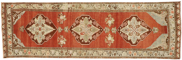 4 x 11 Vintage Turkish Oushak Rug 52739