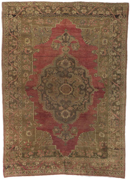 7 x 9 Vintage Turkish Oushak Rug 50934