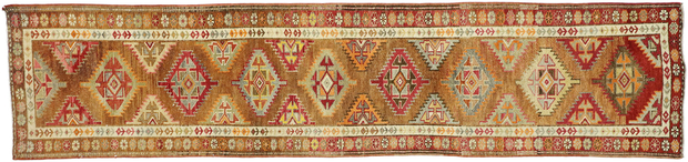 3 x 12 Vintage Turkish Oushak Rug 52704