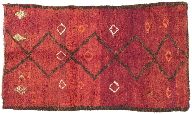 6 x 11 Vintage Red Beni Mrirt Moroccan Rug 20947