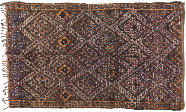 6 x 11 Vintage Brown Beni MGuild Moroccan Rug 21024